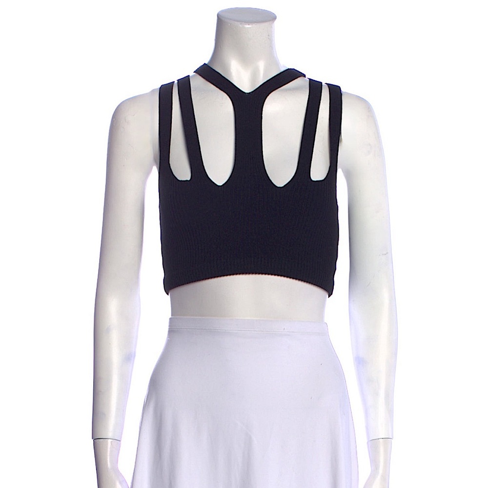 NBW Dion Lee Black V-Neck Strap Crop Top